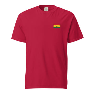 Ghana Flag Tee | Front | Unisex | Heavyweight Cotton