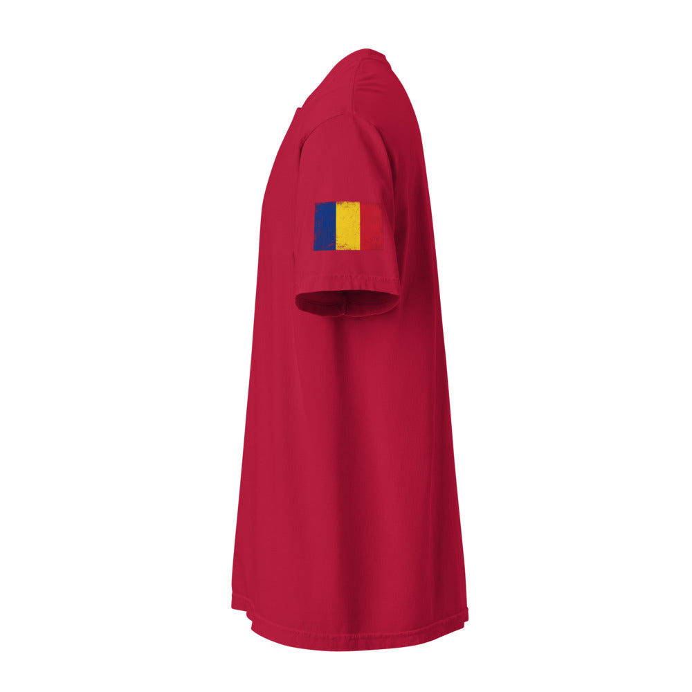 Romania Flag Tee — Sleeve — Red