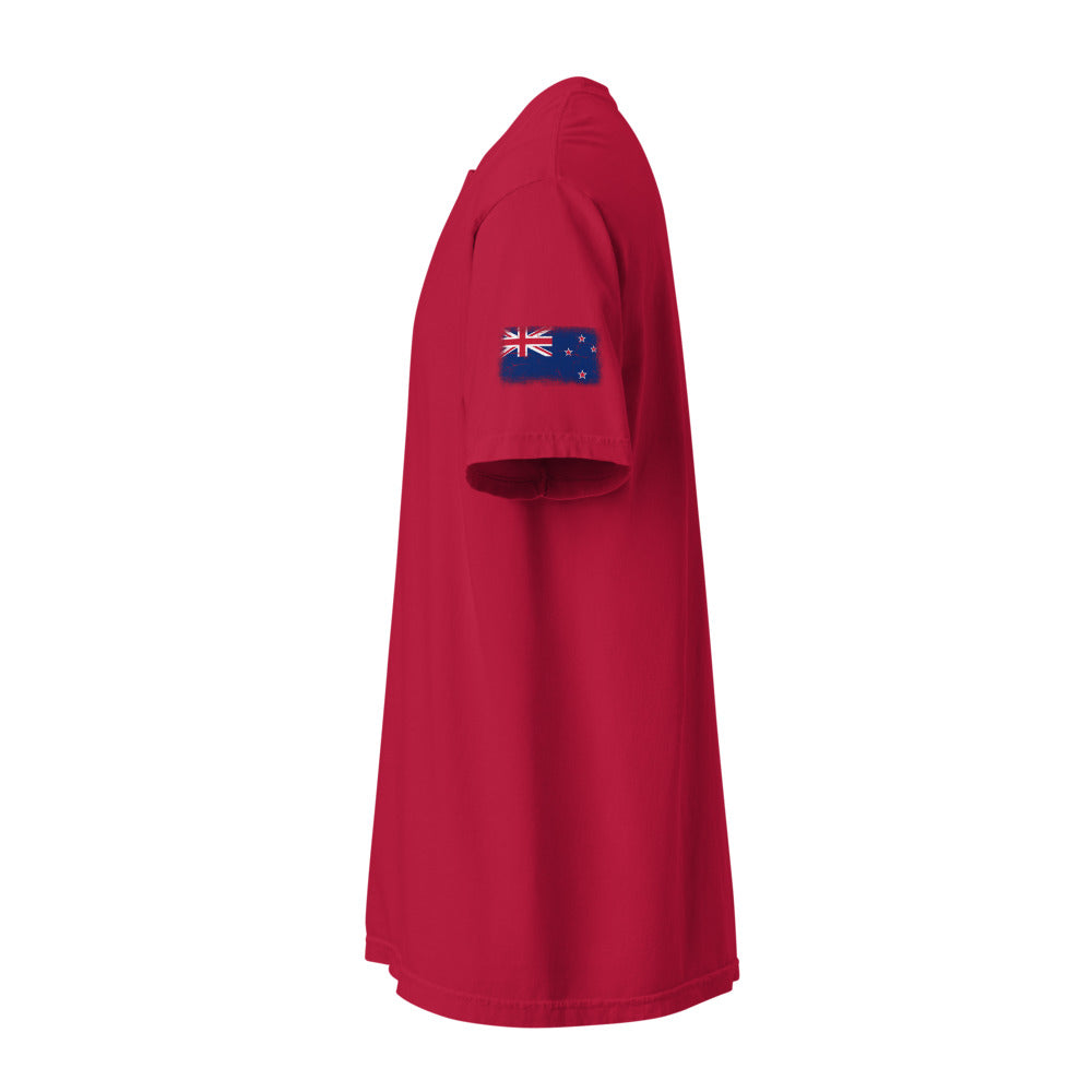 New Zealand Flag Tee — Sleeve — Red