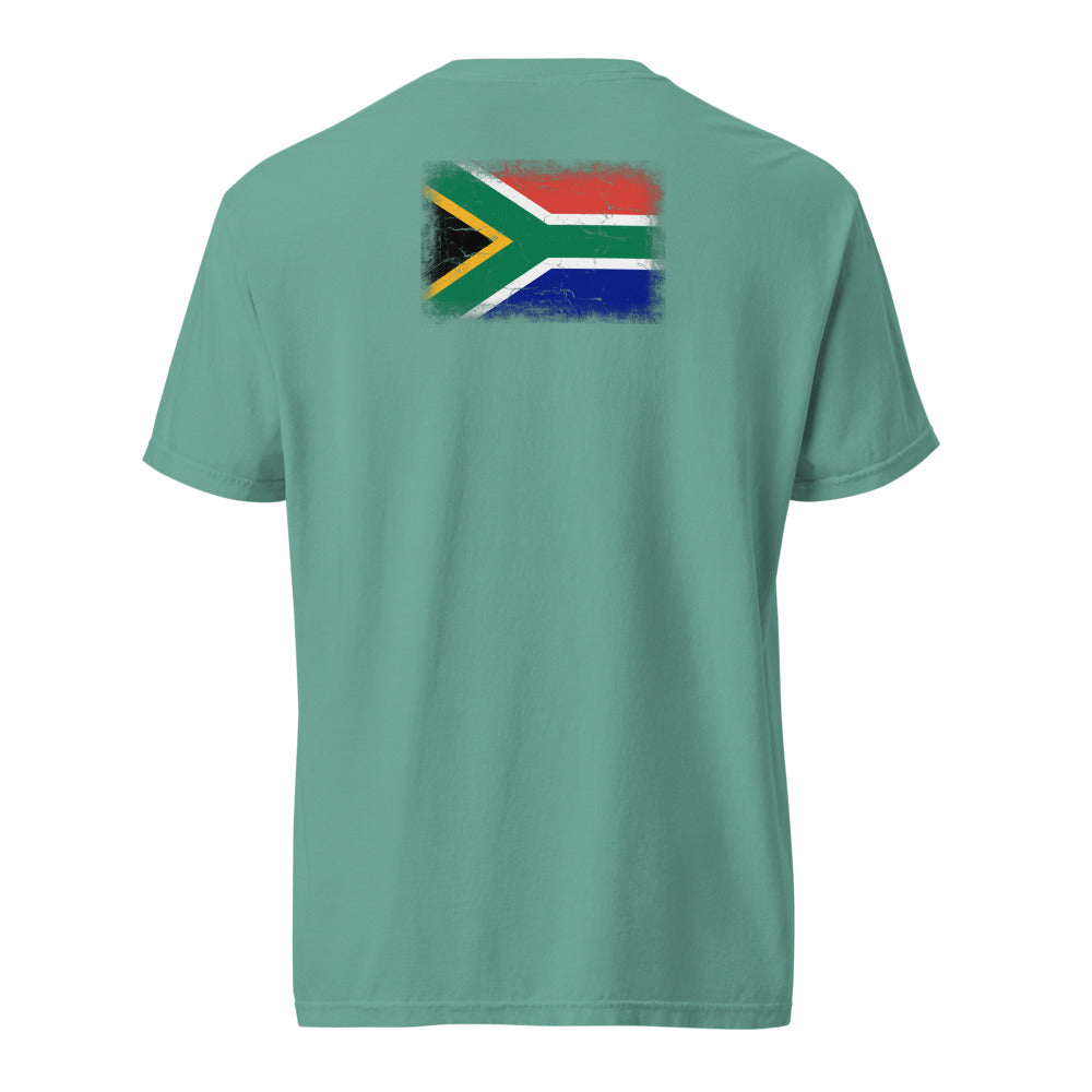 South Africa Flag Tee — Back — Seafoam