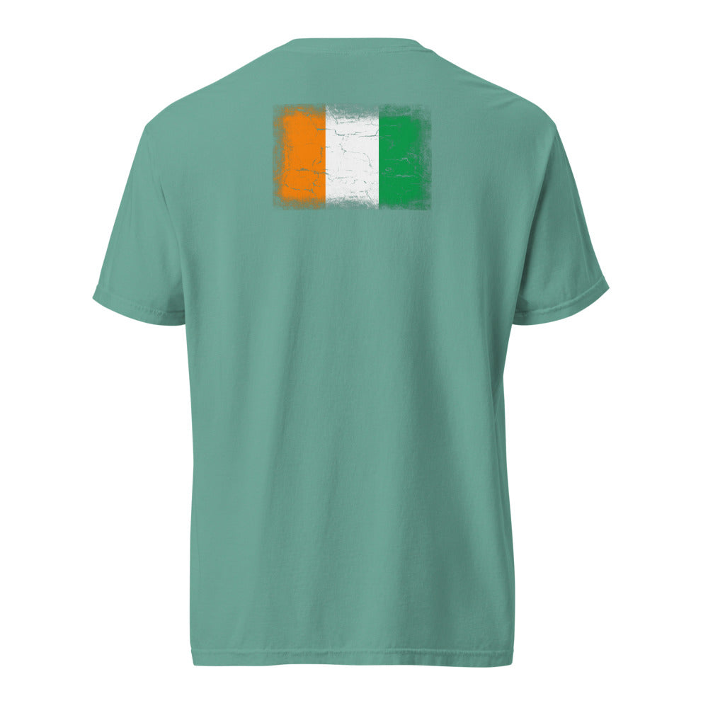 Côte d'Ivoire Flag Tee — Back — Seafoam