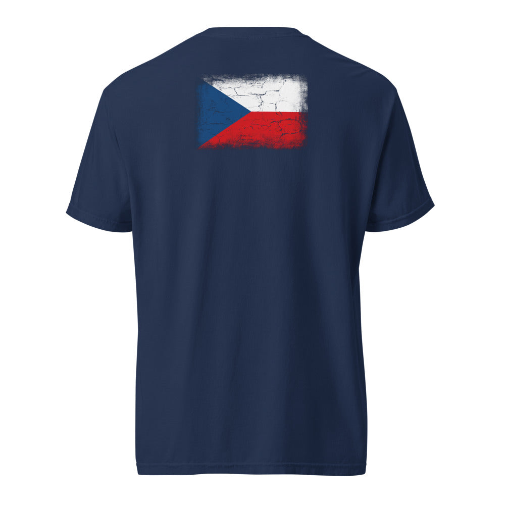 Czechia Flag Tee — Back — True Navy