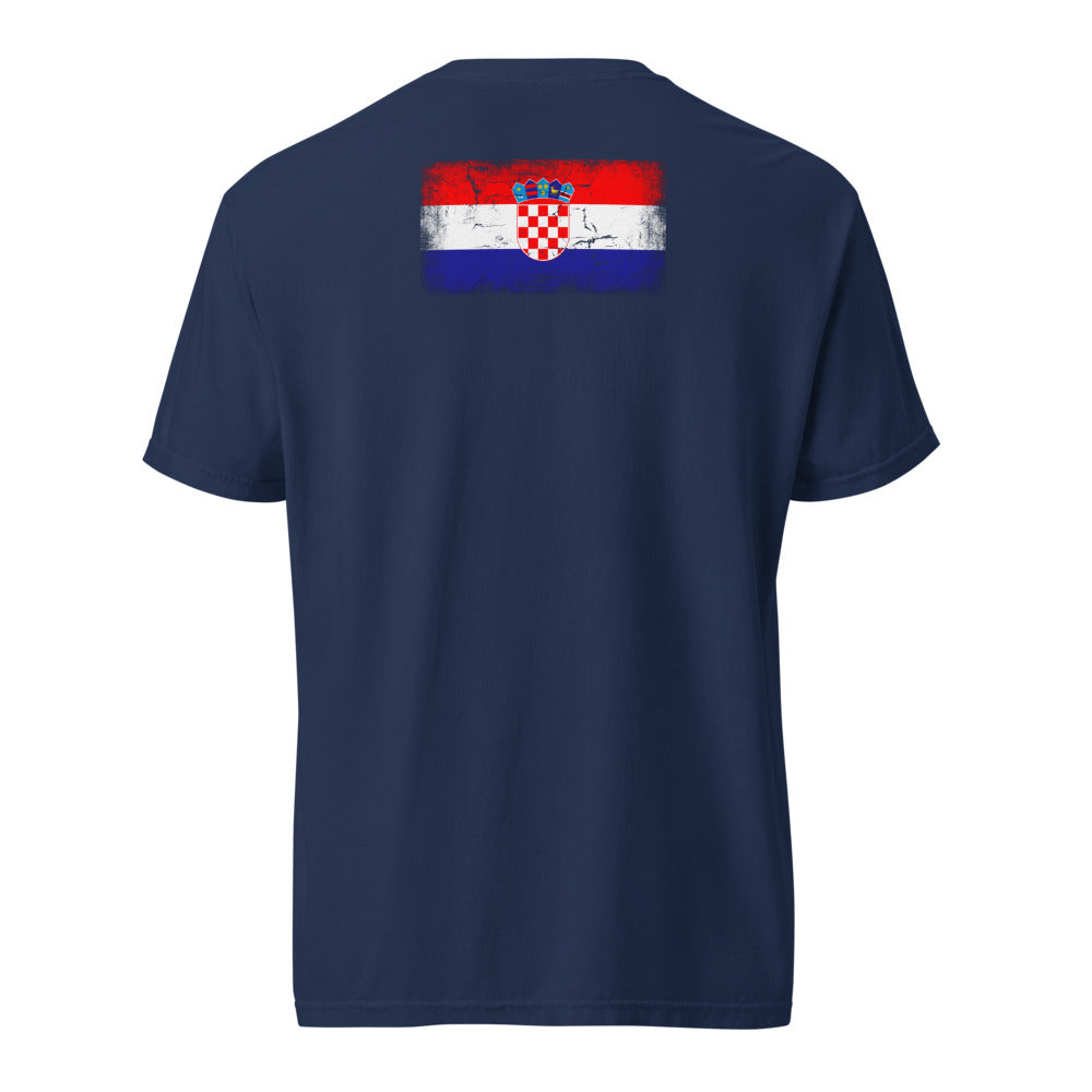 Croatia Flag Tee — Back — True Navy