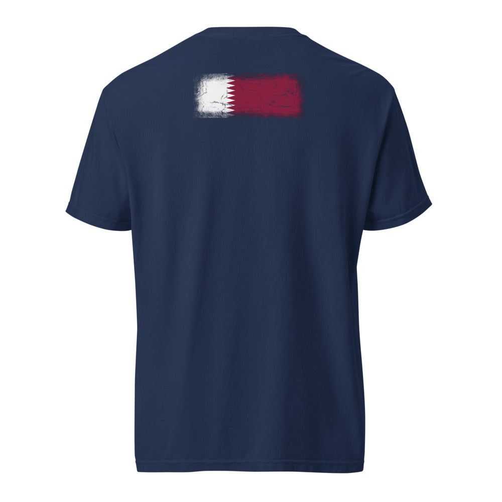 Qatar Flag Tee — Back — True Navy