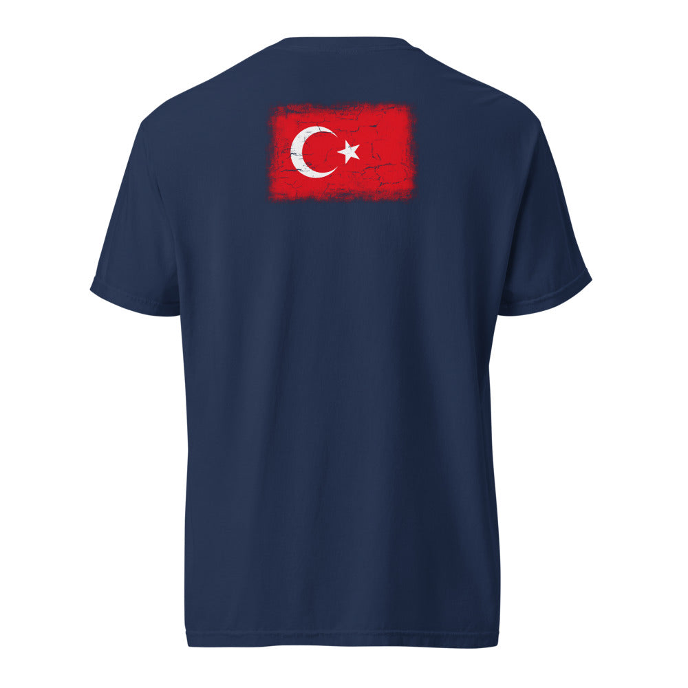 Türkiye Flag Tee — Back — True Navy