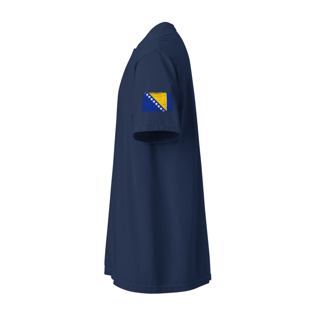 Bosnia and Herzegovina Flag Tee — Sleeve — True Navy
