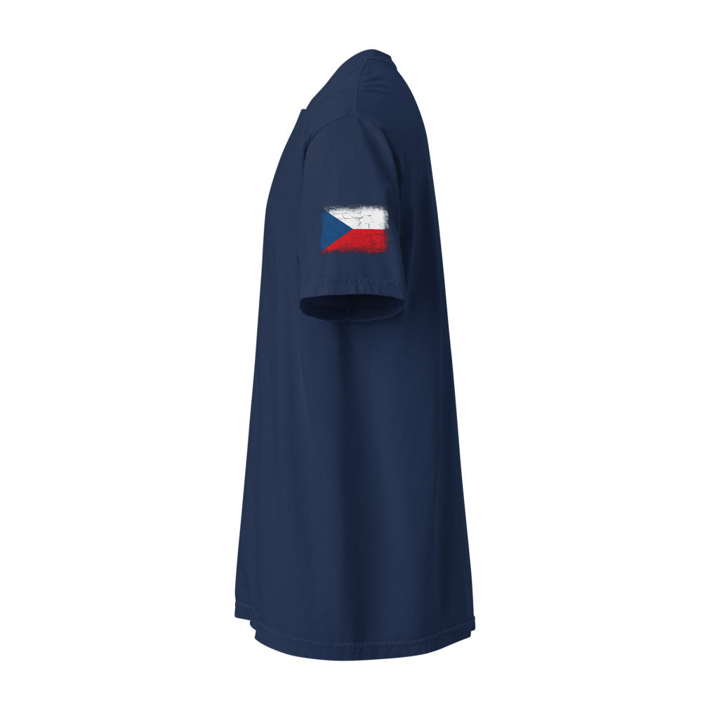 Czechia Flag Tee — Sleeve — True Navy
