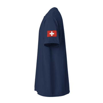 Switzerland Flag Tee | Sleeve Badge | Unisex | Heavyweight Cotton
