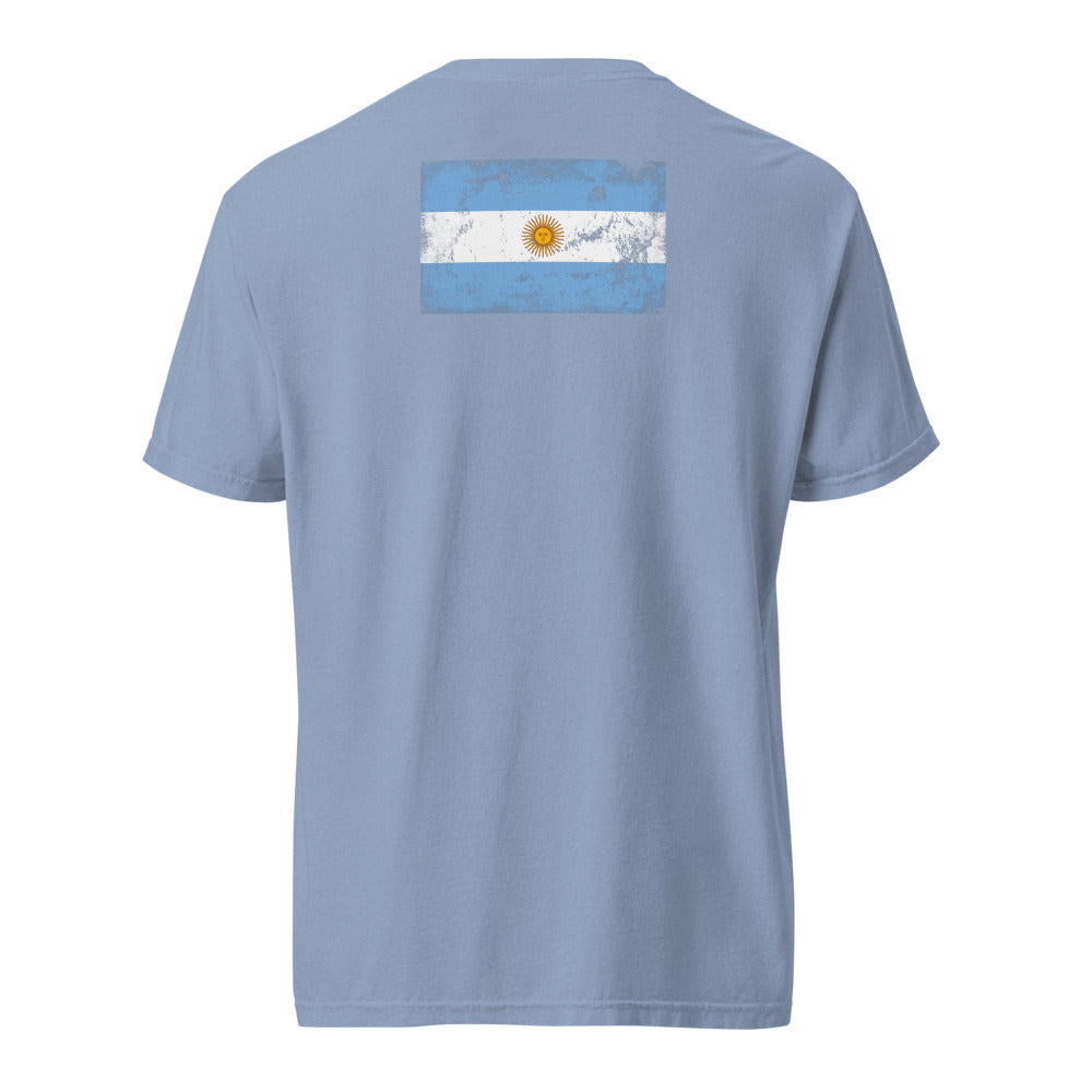 Argentina Flag Tee — Back — Washed Denim