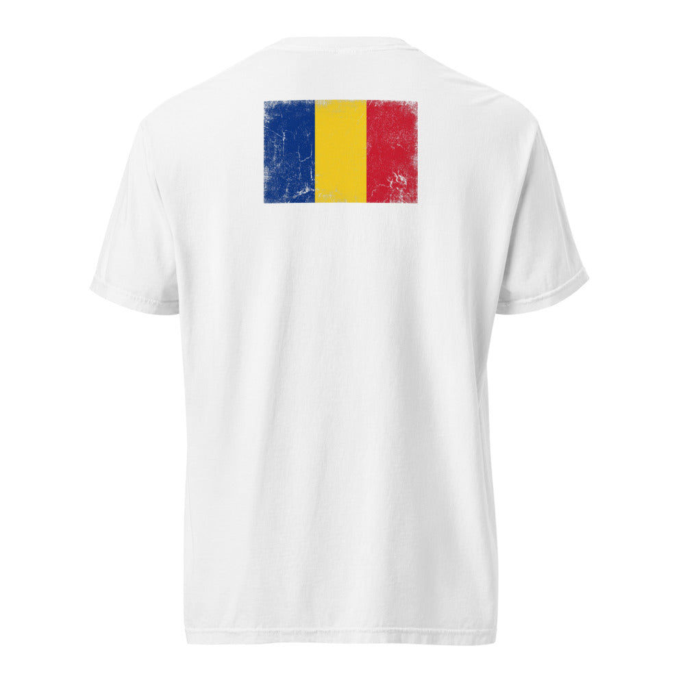 Romania Flag Tee — Back — White