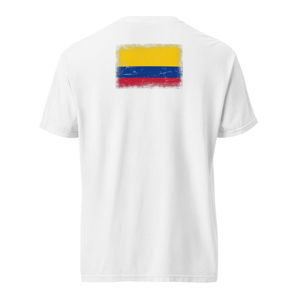 Colombia Flag Tee — Back — White
