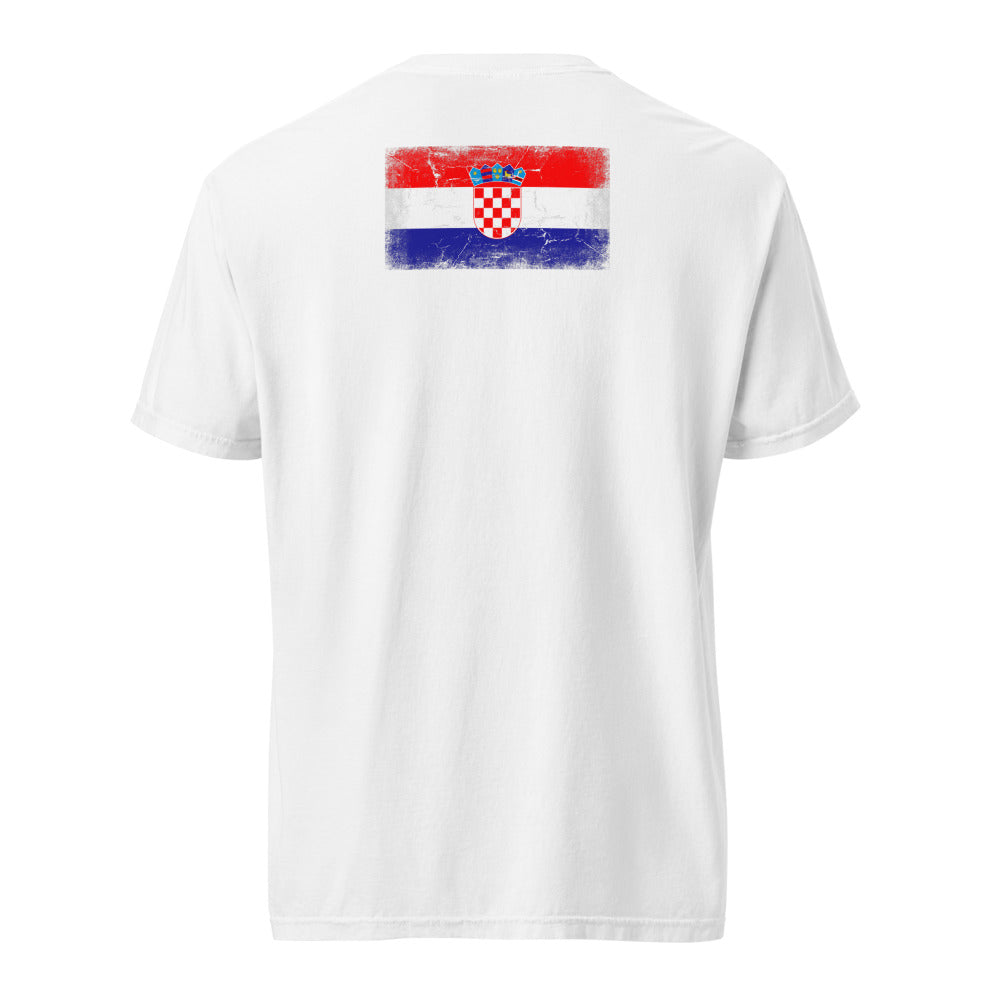 Croatia Flag Tee — Back — White