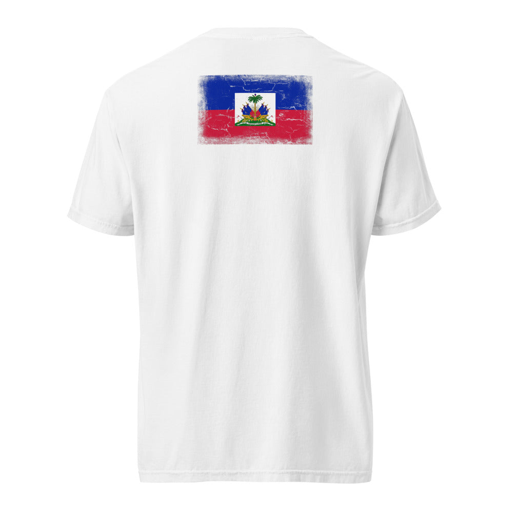 Haiti Flag Tee — Back — White