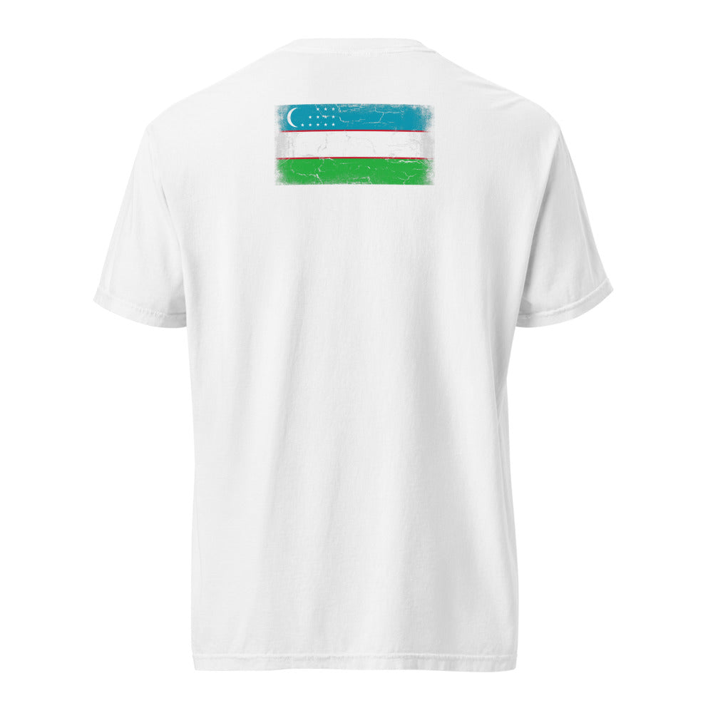 Uzbekistan Flag Tee — Back — White
