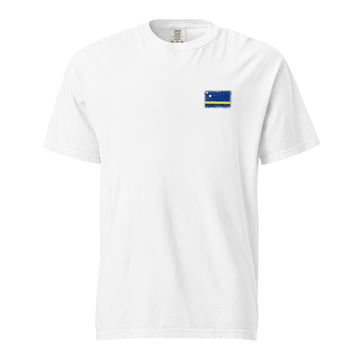 Curaçao Flag Tee | Front | Unisex | Heavyweight Cotton