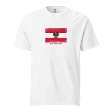 Austria Flag T-Shirt | Unisex | Heavyweight Cotton