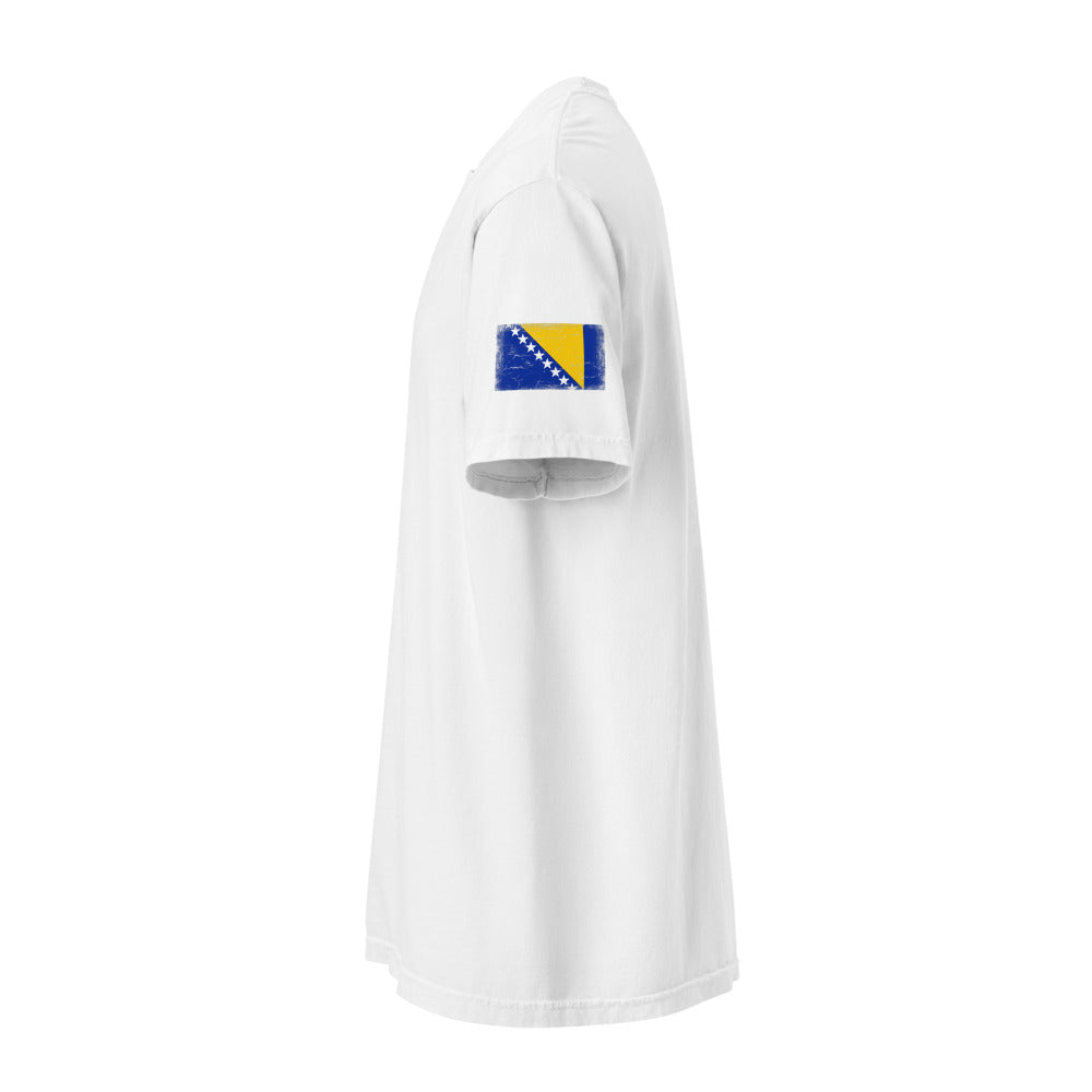 Bosnia and Herzegovina Flag Tee — Sleeve — White