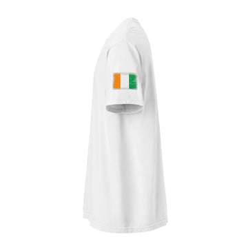 Côte d'Ivoire Flag Tee | Sleeve Badge | Unisex | Heavyweight Cotton