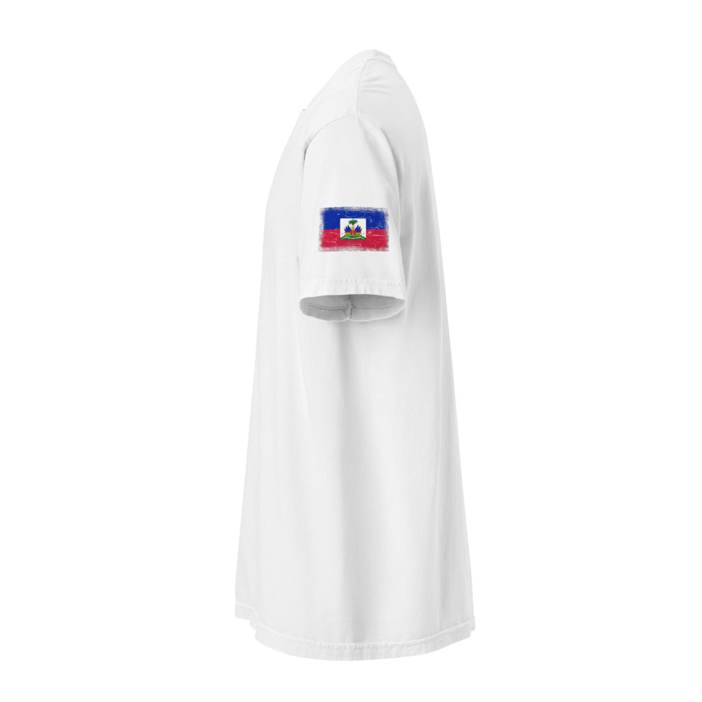 Haiti Flag Tee — Sleeve — White