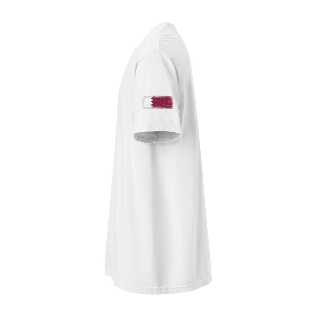 Qatar Flag Tee — Sleeve — White