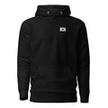 South Korea flag hoodie in Black, vintage-washed print, small flag on the left chest, unisex cut, front view