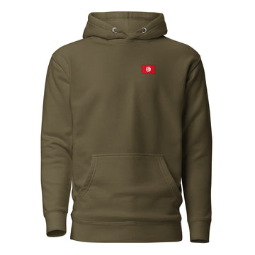 Tunisia Flag Hoodie | Front | Unisex | Heavyweight Fleece
