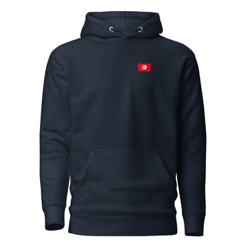 Tunisia Flag Hoodie | Front | Unisex | Heavyweight Fleece