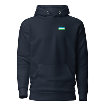 Uzbekistan Flag Hoodie | Front | Unisex | Heavyweight Fleece