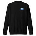 Argentina flag sweatshirt in Black, vintage-washed print, small flag on the left chest, unisex cut, front view