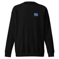 Croatia flag sweatshirt in Black, vintage-washed print, small flag on the left chest, unisex cut, front view