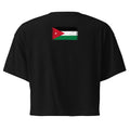 Jordan flag crop top in Black, vintage-washed print, flag across the upper back, women cut, back view