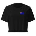 Australia flag crop top in Black, vintage-washed print, small flag on the left chest, women cut, front view