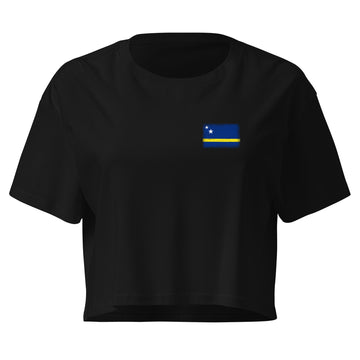 Curaçao Flag Crop Top | Front | Women | Combed Cotton