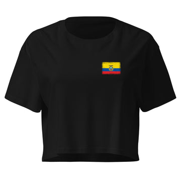 Ecuador Flag Crop Top | Front | Women | Combed Cotton