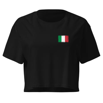Italy Flag Crop Top | Front | Women | Combed Cotton