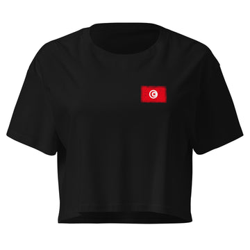 Tunisia Flag Crop Top | Front | Women | Combed Cotton