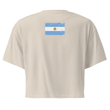 Argentina Flag Crop Top | Back Print | Women | Combed Cotton