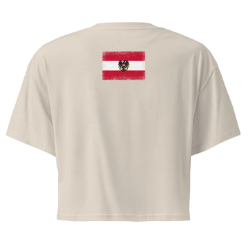 Austria Flag Crop Top | Back Print | Women | Combed Cotton