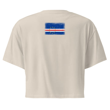 Cape Verde Flag Crop Top | Back Print | Women | Combed Cotton