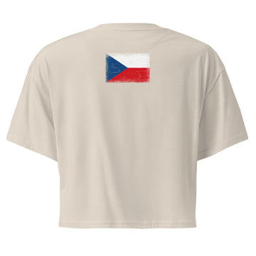 Czechia Flag Crop Top | Back Print | Women | Combed Cotton
