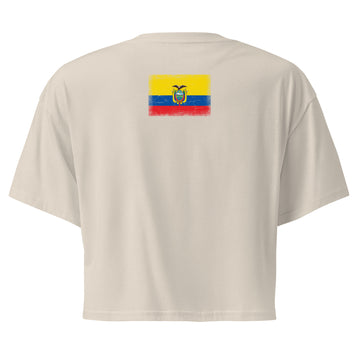 Ecuador Flag Crop Top | Back Print | Women | Combed Cotton