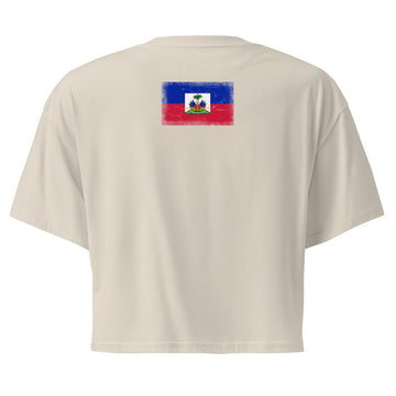 Haiti Flag Crop Top | Back Print | Women | Combed Cotton