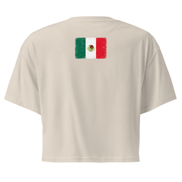 Mexico Flag Crop Top | Back Print | Women | Combed Cotton
