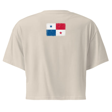 Panama Flag Crop Top | Back Print | Women | Combed Cotton