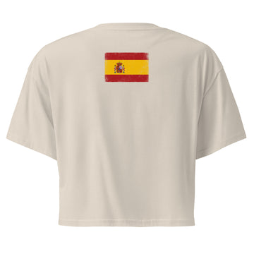 Spain Flag Crop Top | Back Print | Women | Combed Cotton