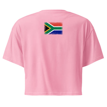 South Africa Flag Crop Top | Back Print | Women | Combed Cotton