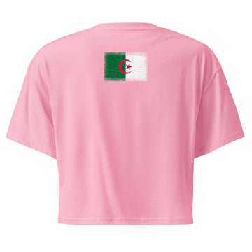 Algeria Flag Crop Top | Back Print | Women | Combed Cotton