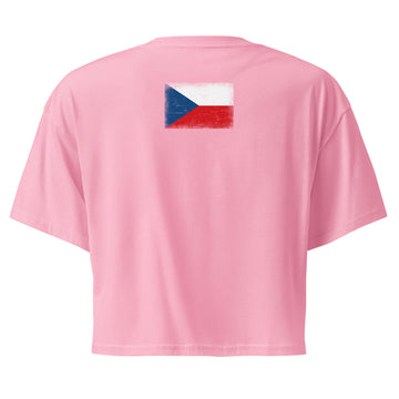 Czechia Flag Crop Top | Back Print | Women | Combed Cotton