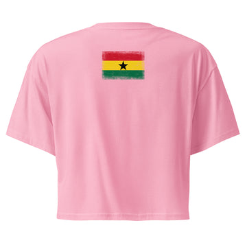 Ghana Flag Crop Top | Back Print | Women | Combed Cotton