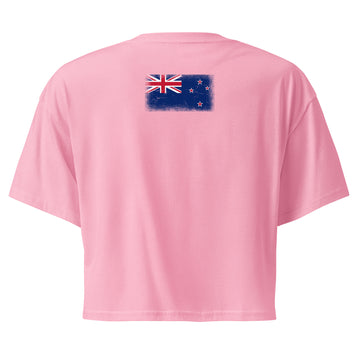 New Zealand Flag Crop Top | Back Print | Women | Combed Cotton